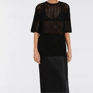 DISSH Black Knit Crochet Sweater